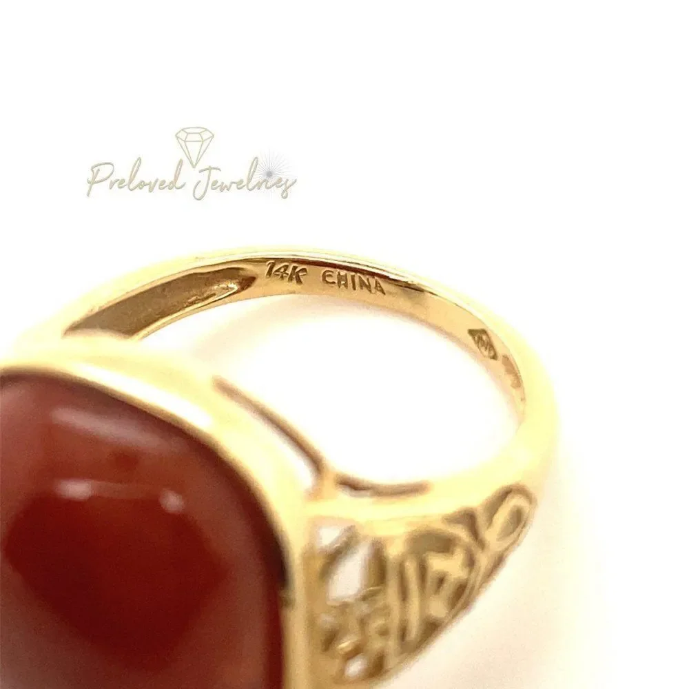 14k Huge Brown Gemstone Ring‎